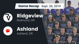 Recap: Ridgeview  vs. Ashland  2019