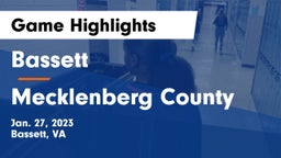 Bassett  vs Mecklenberg County  Game Highlights - Jan. 27, 2023