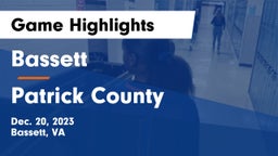 Bassett  vs Patrick County  Game Highlights - Dec. 20, 2023