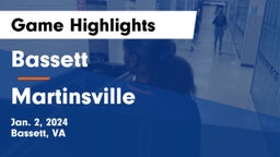 Bassett  vs Martinsville  Game Highlights - Jan. 2, 2024