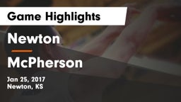 Newton  vs McPherson  Game Highlights - Jan 25, 2017