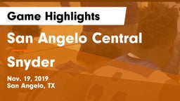 San Angelo Central  vs Snyder  Game Highlights - Nov. 19, 2019