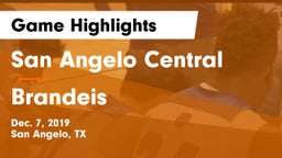 San Angelo Central  vs Brandeis Game Highlights - Dec. 7, 2019