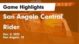 San Angelo Central  vs Rider  Game Highlights - Dec. 8, 2023