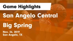 San Angelo Central  vs Big Spring  Game Highlights - Nov. 26, 2019