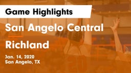 San Angelo Central  vs Richland  Game Highlights - Jan. 14, 2020