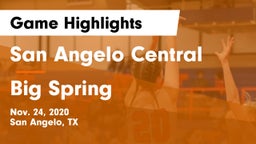 San Angelo Central  vs Big Spring Game Highlights - Nov. 24, 2020