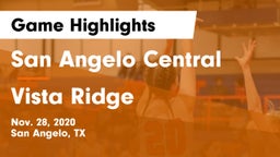San Angelo Central  vs Vista Ridge  Game Highlights - Nov. 28, 2020