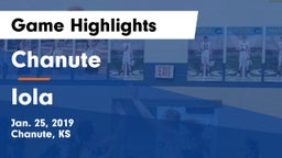 Chanute  vs Iola  Game Highlights - Jan. 25, 2019