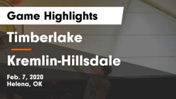 Timberlake  vs Kremlin-Hillsdale  Game Highlights - Feb. 7, 2020