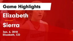 Elizabeth  vs Sierra  Game Highlights - Jan. 6, 2018