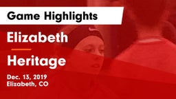 Elizabeth  vs Heritage  Game Highlights - Dec. 13, 2019