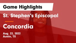 St. Stephen's Episcopal  vs Concordia  Game Highlights - Aug. 22, 2022