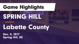 SPRING HILL  vs Labette County  Game Highlights - Dec. 8, 2017
