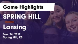 SPRING HILL  vs Lansing  Game Highlights - Jan. 24, 2019