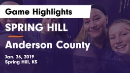 SPRING HILL  vs Anderson County  Game Highlights - Jan. 26, 2019