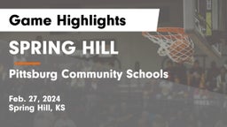 SPRING HILL  vs Pittsburg Community Schools Game Highlights - Feb. 27, 2024