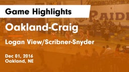 Oakland-Craig  vs Logan View/Scribner-Snyder Game Highlights - Dec 01, 2016