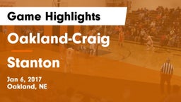 Oakland-Craig  vs Stanton  Game Highlights - Jan 6, 2017