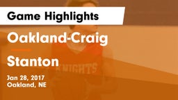 Oakland-Craig  vs Stanton  Game Highlights - Jan 28, 2017