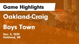 Oakland-Craig  vs Boys Town  Game Highlights - Dec. 5, 2020