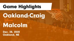 Oakland-Craig  vs Malcolm  Game Highlights - Dec. 28, 2020
