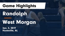 Randolph  vs West Morgan  Game Highlights - Jan. 3, 2019