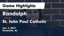 Randolph  vs St. John Paul Catholic  Game Highlights - Jan. 4, 2019