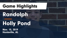 Randolph  vs Holly Pond  Game Highlights - Nov. 15, 2019
