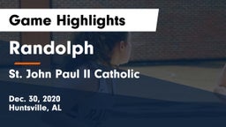 Randolph  vs St. John Paul II Catholic  Game Highlights - Dec. 30, 2020