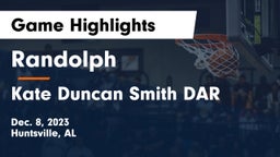 Randolph  vs Kate Duncan Smith DAR  Game Highlights - Dec. 8, 2023