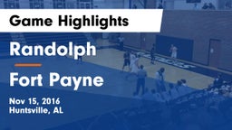 Randolph  vs Fort Payne  Game Highlights - Nov 15, 2016