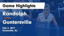 Randolph  vs Guntersville  Game Highlights - Feb 3, 2017