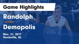 Randolph  vs Demopolis Game Highlights - Nov. 21, 2017