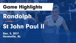 Randolph  vs St John Paul II Game Highlights - Dec. 5, 2017