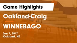 Oakland-Craig  vs WINNEBAGO Game Highlights - Jan 7, 2017