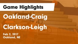 Oakland-Craig  vs Clarkson-Leigh  Game Highlights - Feb 2, 2017