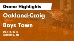 Oakland-Craig  vs Boys Town  Game Highlights - Dec. 2, 2017