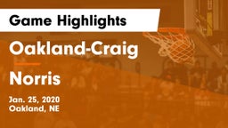 Oakland-Craig  vs Norris  Game Highlights - Jan. 25, 2020