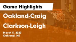 Oakland-Craig  vs Clarkson-Leigh  Game Highlights - March 5, 2020