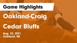 Oakland-Craig  vs Cedar Bluffs  Game Highlights - Aug. 23, 2021