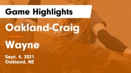 Oakland-Craig  vs Wayne  Game Highlights - Sept. 4, 2021