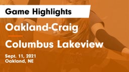 Oakland-Craig  vs Columbus Lakeview  Game Highlights - Sept. 11, 2021