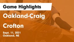 Oakland-Craig  vs Crofton  Game Highlights - Sept. 11, 2021