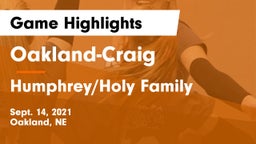 Oakland-Craig  vs Humphrey/Holy Family  Game Highlights - Sept. 14, 2021