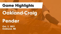 Oakland-Craig  vs Pender  Game Highlights - Oct. 2, 2021