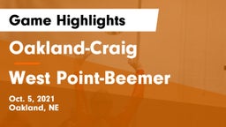 Oakland-Craig  vs West Point-Beemer  Game Highlights - Oct. 5, 2021