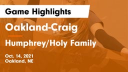 Oakland-Craig  vs Humphrey/Holy Family  Game Highlights - Oct. 14, 2021