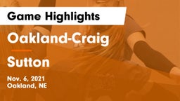 Oakland-Craig  vs Sutton  Game Highlights - Nov. 6, 2021