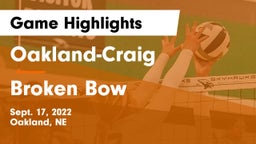 Oakland-Craig  vs Broken Bow  Game Highlights - Sept. 17, 2022